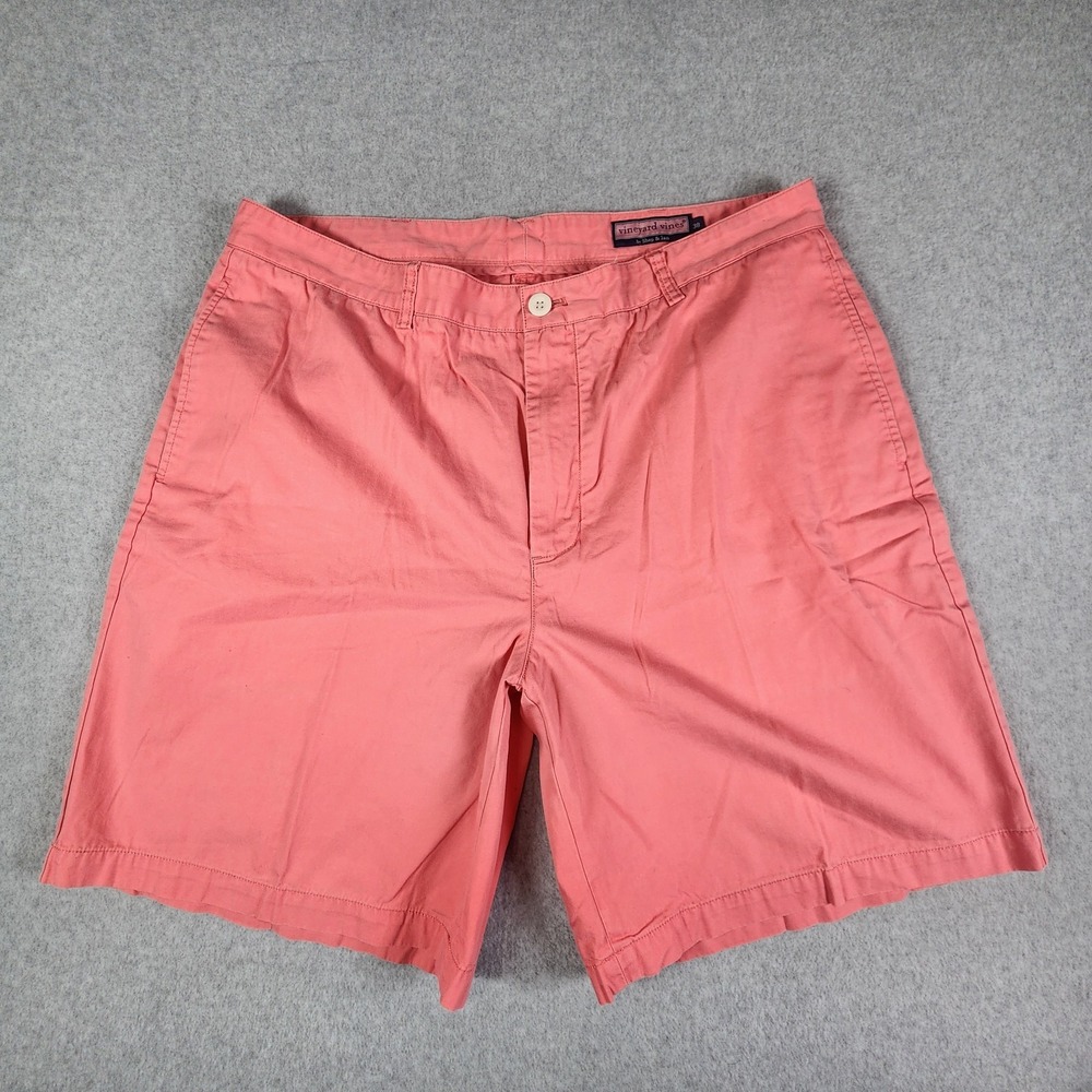 Vineyard Vines Club Shorts Mens Size 38x9 Salmon/Pink Cotton Twill Chino Pockets